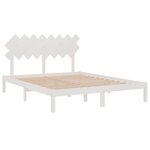 vidaXL Cadre de lit Blanc 160x200 cm Bois massif