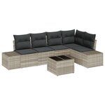 vidaXL Ensemble de Canapés de Jardin de 6 pièces avec Coussins Gris