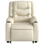 vidaXL Fauteuil inclinable de massage électrique crème similicuir
