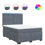 vidaXL Sommier à lattes de lit et matelas Gris foncé 160x200cm Velours