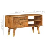 vidaXL Meuble TV 85x35x47 cm Bois massif de manguier