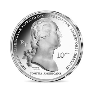 Pièce de monnaie 10 euro France 2021 argent BE – George Washington