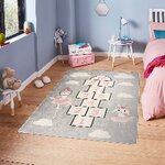 Tapis enfant Marelle 120 x 160 cm - Gris