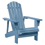 vidaXL Chaise Adirondack avec pouf bleu bois massif de sapin