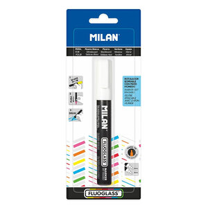 Marqueur Fluoglass pointe biseautée 2-4mm Blanc