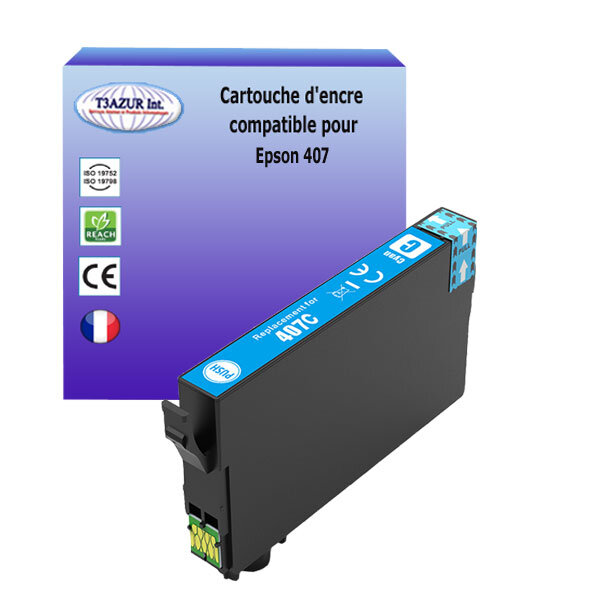 Cartouche d'encre générique epson workforce pro wf-4745  wf-4745dtwf  407xl - cyan