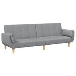 vidaXL Canapé-lit à 2 places avec repose-pied gris clair tissu