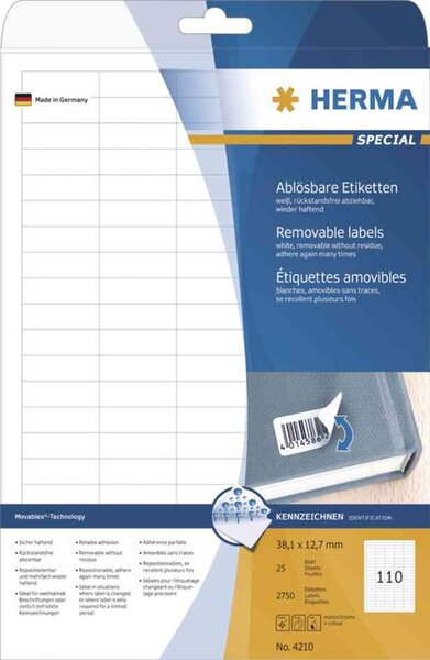 2000 étiquettes universelles special, 35,6 x 16,9 mm, blanc herma