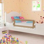 vidaXL Barrière de sécurité de lit d'enfant Taupe 120x42 cm Polyester