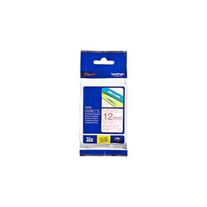 Ruban pour ptouch laminé 12mmx8m rouge/transparent tze132 brother