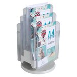 Distributeur De Prospectus Tourniquet De Table 6 Compartiments A4 - Cristal - Exacompta