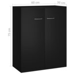 vidaXL Buffet noir 60x30x75 cm bois d'ingénierie
