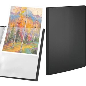 ACROPAQ Classeur Porte Vues A4 - Classeur de présentation 30 Pochettes A4 en PP- Noir