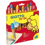 Crayon couleur be-bè maxi testé dermatologiquement étui 12 unités + 1 taille-crayon x 6 GIOTTO