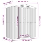 vidaXL Abri de jardin Marron clair 192x108x223 cm Acier galvanisé