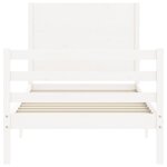 vidaXL Cadre de lit avec tête de lit blanc petit simple bois massif