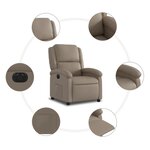 vidaXL Fauteuil inclinable électrique Cappuccino Similicuir