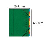 Trieur, A4, carton, 12 compartiments, vert EXACOMPTA