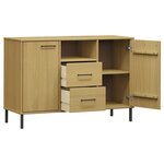 vidaXL Buffet avec pieds en métal Marron 113x40x77 cm Bois massif OSLO