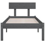 vidaXL Cadre de lit Gris Bois de pin massif 100x200 cm