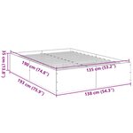 vidaXL Cadre de lit sonoma gris 135x190 cm bois d'ingénierie