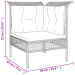 vidaXL Canapé d'angle de jardin avec coussin gris résine tressée
