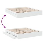 vidaXL Cadre de lit avec tiroirs blanc 180x200 cm bois d'ingénierie