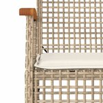 vidaXL Ensemble de bistro 3 Pièces coussins beige résine tressée acacia