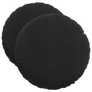 vidaXL Coussins de siège 2 Pièces Noir Ø 40 x 13 cm Velours