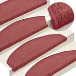 vidaXL Tapis de marches d'escalier 15 Pièces Rouge 65x24x4 cm