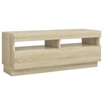 vidaXL Meuble TV avec lumières LED chêne sonoma 100x35x40 cm