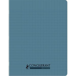 Cahier recyclé et recyclable 96 pages seyès 90 g couverture polypropylène bleu format 17 x 22 cm CONQUERANT