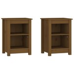 vidaXL Tables de chevet 2 Pièces Marron miel 40x35x55 cm Bois pin massif