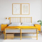 vidaXL Tables de chevet 2 Pièces jaune moutarde 36x39x50 5 cm acier