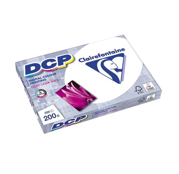 Ramette 250 Feuilles Papier Couleur DCP A4 200 g Blanc 170 CIE CLAIRALFA