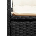 vidaXL Chaises inclinables de jardin lot de 2 et coussins noir rotin