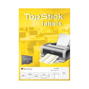 Boite de 2100 étiquettes universelles, 70,0 x 41,0 mm, blanc top stick