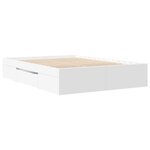 vidaXL Cadre de lit blanc 135x190 cm bois d'ingénierie