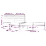 vidaXL Cadre de lit Bois de pin massif 140x190 cm