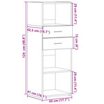 vidaXL Buffet haut chêne fumé 45x42 5x124 cm bois d'ingénierie