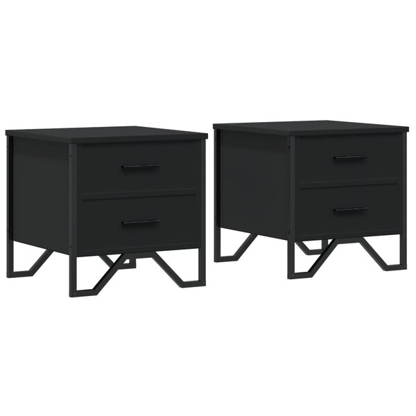 vidaXL Tables de chevet 2 Pièces noir 40x41x40 cm bois d'ingénierie