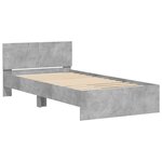 vidaXL Cadre de lit avec tête de lit gris béton 100x200 cm