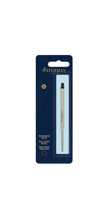 Waterman recharge bille   pointe moyenne  noire  blister x 1