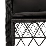 vidaXL Ensemble à manger de jardin coussins 5Pièces Noir Résine tressée