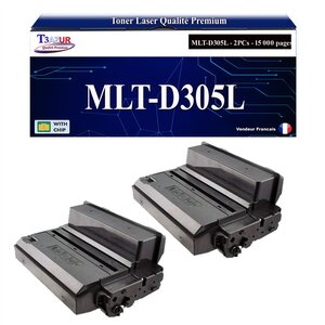 T3AZUR - 2x Toners compatibles avec Samsung MLT-D305L MLTD305L pour Samsung ML3750ND ML-3750ND