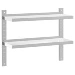 vidaXL Étagère murale 2 niveaux 75x23 5x60 cm argenté acier inoxydable