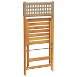 vidaXL Chaises de bistrot lot de 2 beige bois massif d'acacia et rotin