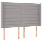 vidaXL Sommier à lattes de lit matelas LED Gris clair 140x190 cm Tissu