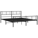 vidaXL Cadre de lit métal avec tête de lit/pied de lit noir 183x213 cm