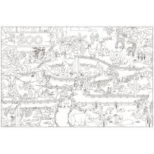 Coloriage géant 120 x 80 cm thème le zoo